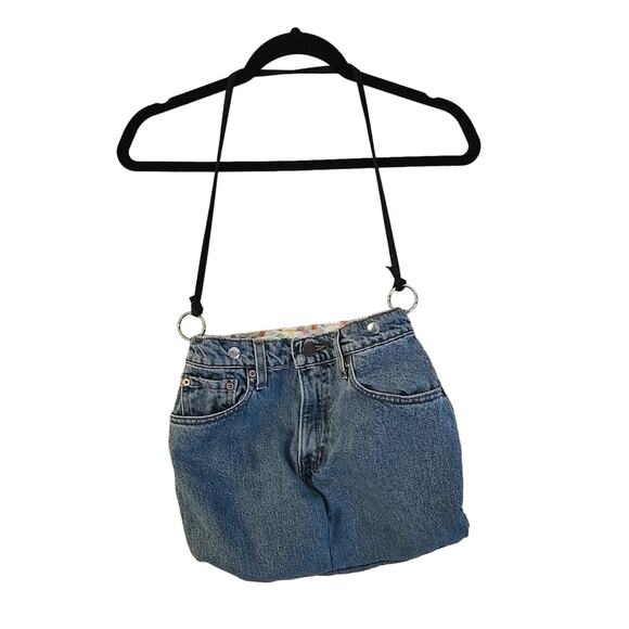 Y2k Levis Blue Denim Classic Red Tab Handmade Purse Shoulder Tote Bag 15"x12" - Picture 1 of 6